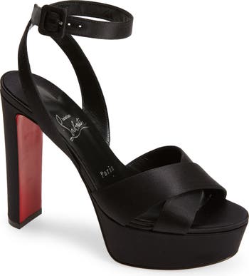 Christian Louboutin Sporting Leather Platform Sandals in Brown