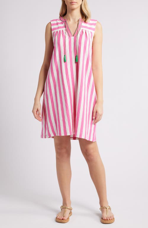 Boden Nadine Stripe Cotton Shift Dress Sangria Sunset Ivory at Nordstrom,