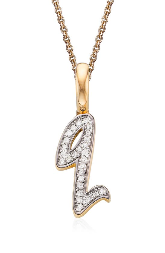 Monica Vinader Alphabet Diamond Pavé Pendant Charm In Gold/ Diamond- Q