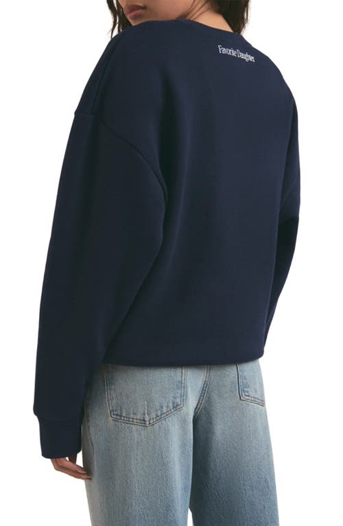 Shop Favorite Daughter Favorite Sister Graphic Sweatshirt In Navy