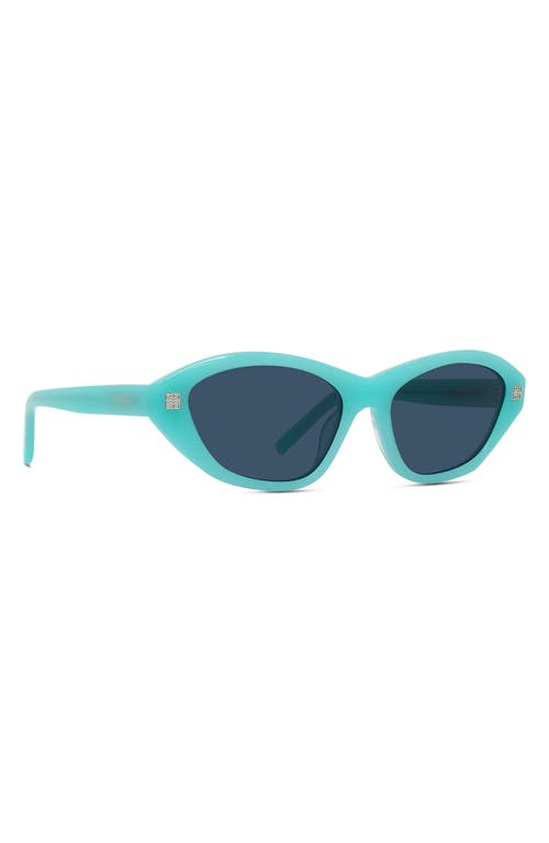 Shop Givenchy Gv Day 55mm Cat Eye Sunglasses In Shiny Light Blue/blue