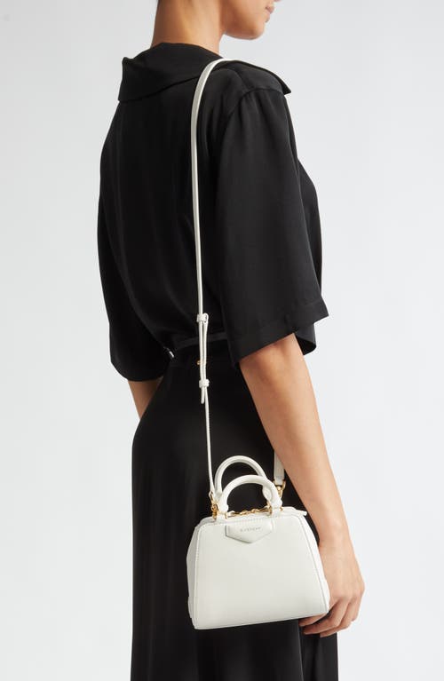 Givenchy Nano Antigona Cube Leather Crossbody Bag In Ivory