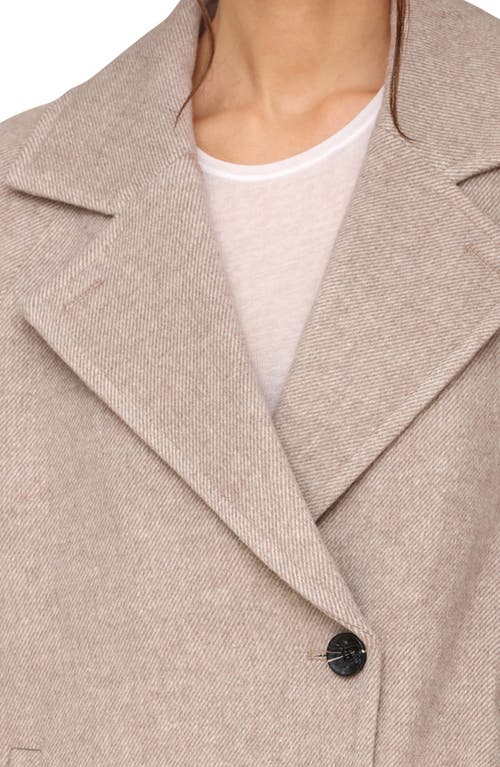 Shop Avec Les Filles Walker Notch Lapel Coat In Stone Grey