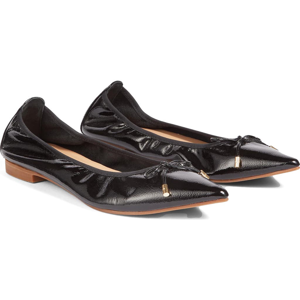 LK Bennett Tilly Pointed Toe Ballet Flat in Black