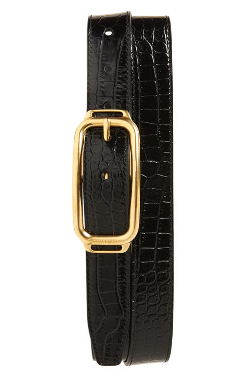 TOM FORD Stadium Buckle Croc Embossed Patent Leather Belt at Nordstrom, Eu