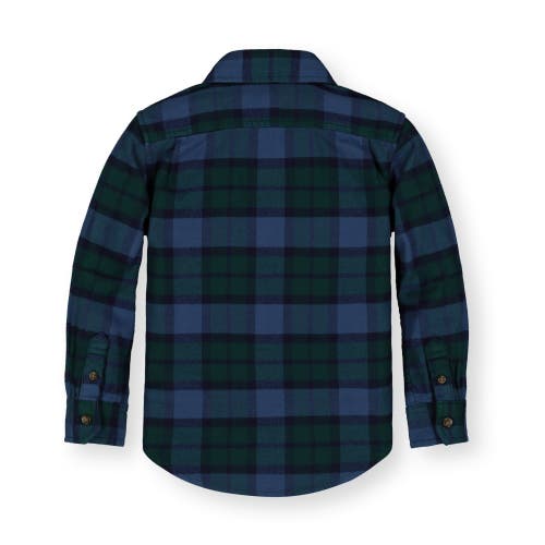 Shop Hope & Henry Boys' Organic Flannel Shirt, Kids In Large Green And Blue Plaid