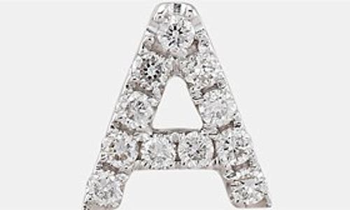 Shop Bony Levy Single Initial Earring In White Gold/a