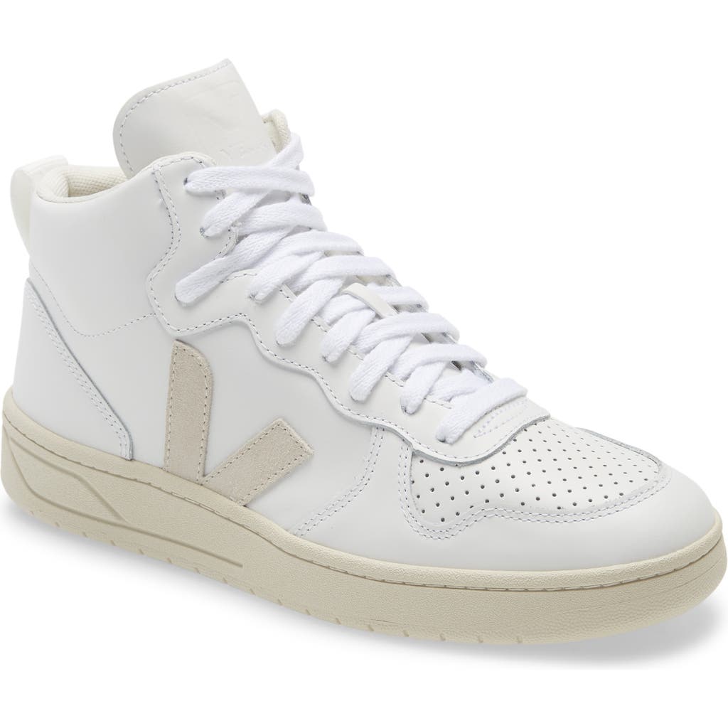 Shop Veja V-15 Mid Top Sneaker In Extra/white