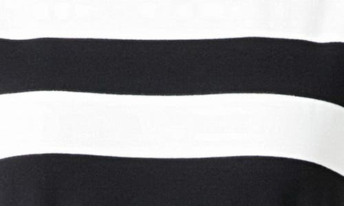 Shop English Factory Stripe Tie Front Midi T-shirt Dress In Black/white