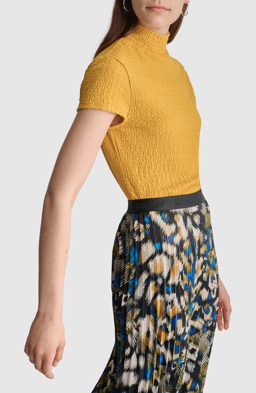 Shop Dkny Pucker Knit Top In Goldenrod