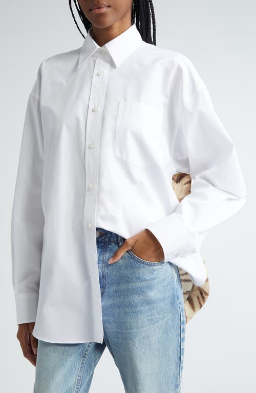 Stella Mccartney Oversize Cotton Button-up Shirt In 9500 - Natural