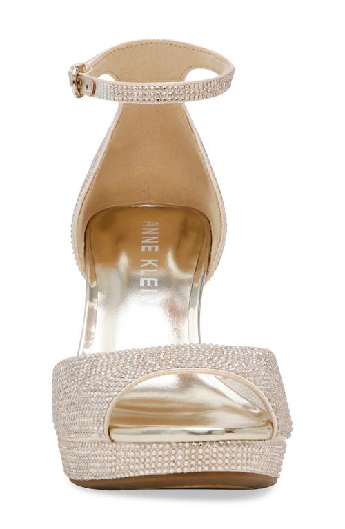 Shop Anne Klein Vista Ankle Strap Platform Sandal In Light Gold Crysal