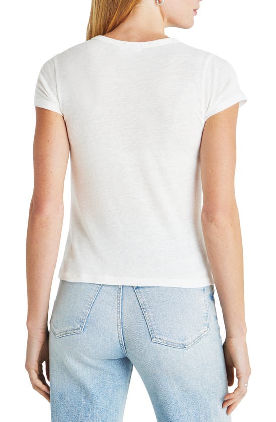 Shop Splendid Candice Crewneck Linen Blend T-shirt In White
