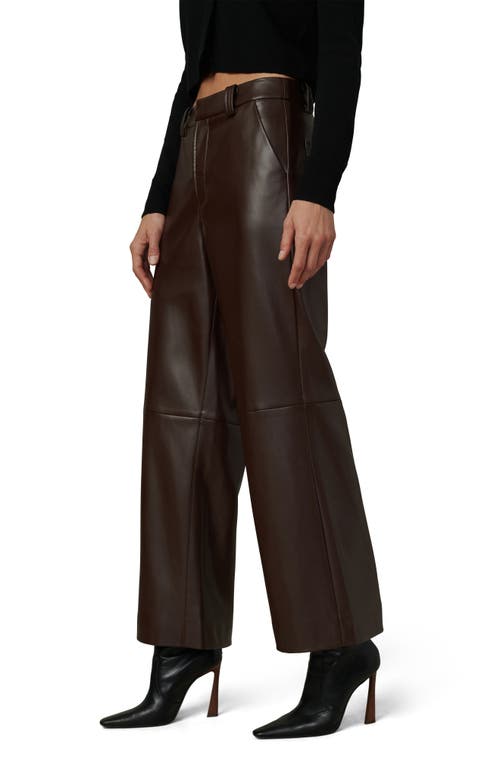 Shop Joe's The Mia Crop Wide Leg Faux Leather Pants In Coffee Bean