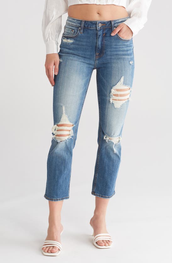 Shop Vigoss Stevie Crop Straight Leg Jeans In Light Wash
