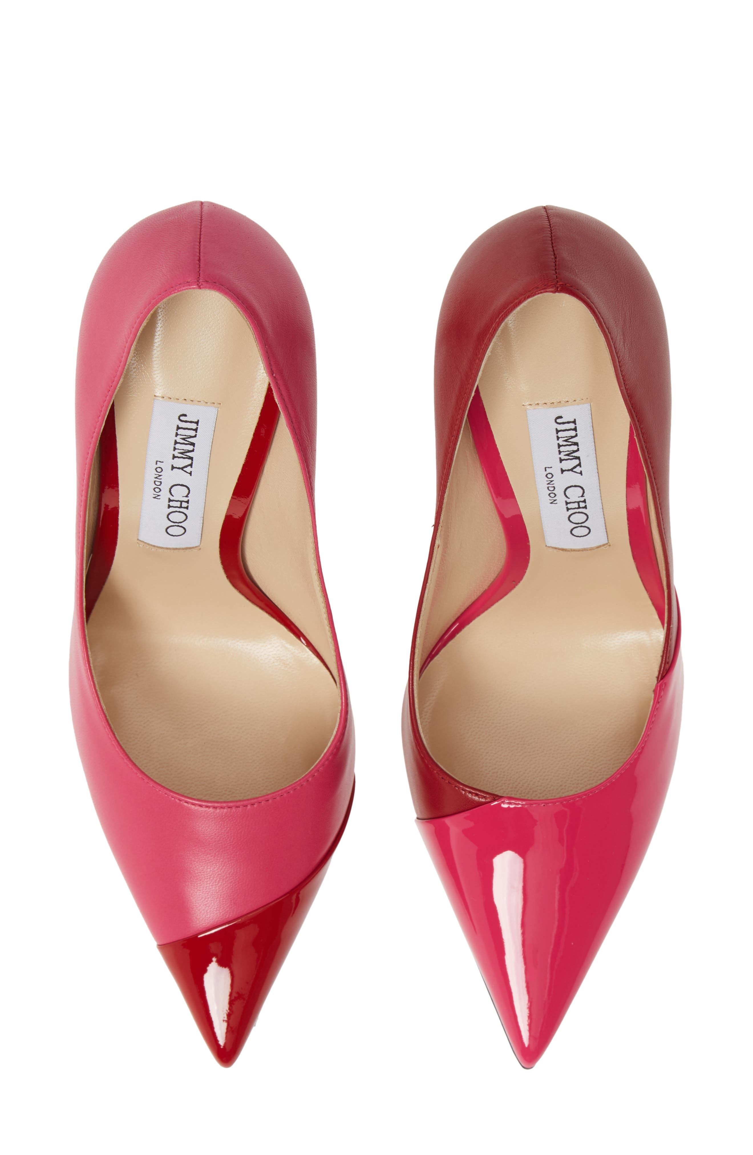 Jimmy Choo Love Asymmetrical Cap Toe Pump, Pink