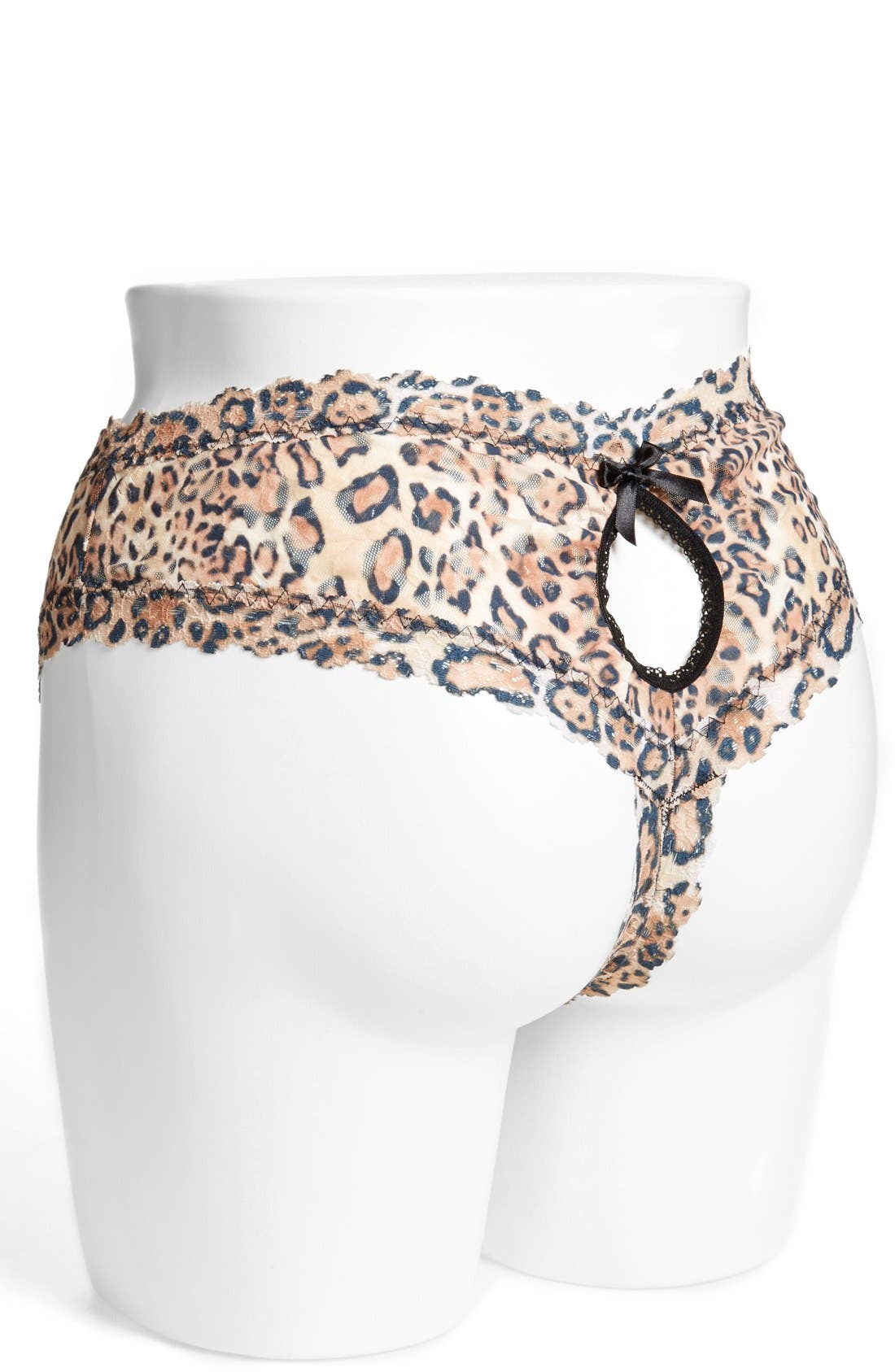 Hanky Panky 'Leopard Nouveau' Open Gusset Hipster Panties (Plus Size