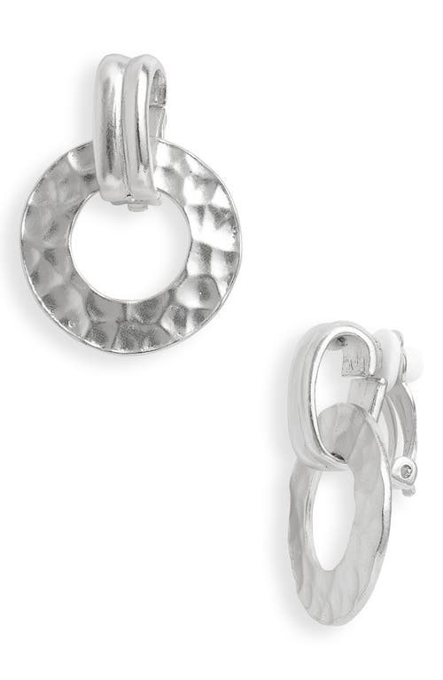 Karine Sultan Clip-On Door Knocker Earrings in Silver