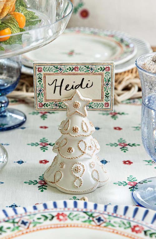 Juliska Berry And Thread North Pole Tree Place Card Holder, Set Of 4 White In Whitewash