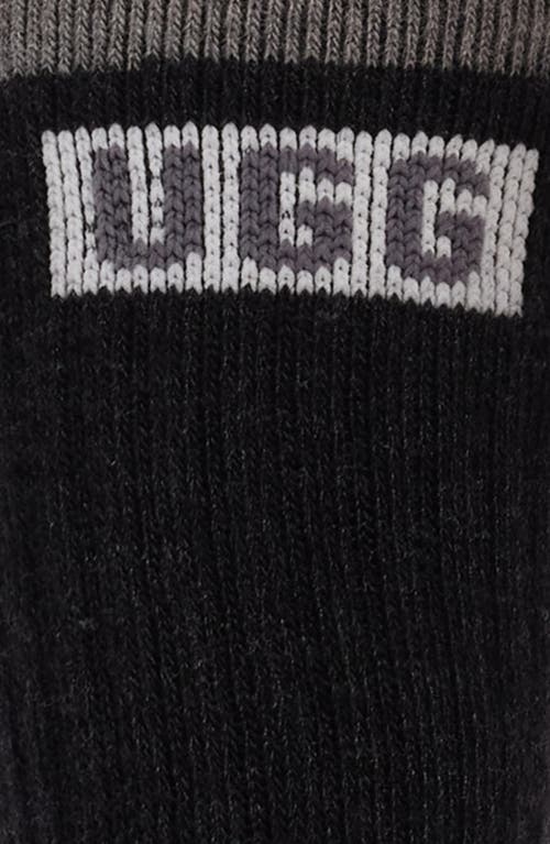 Ugg(r) Luann Wool Blend Crew Socks In Tar/charcoal