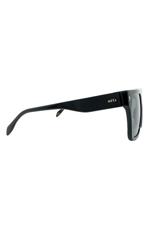 Shop Mita Sustainable Eyewear 59mm Square Sunglasses In Shiny Black/shiny Black