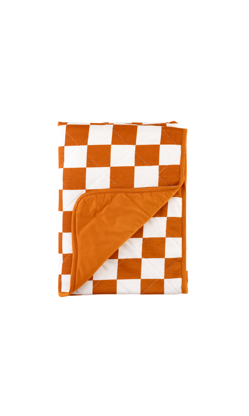 Dreamland Baby Dream Baby Blanket In Rust Checkerboard