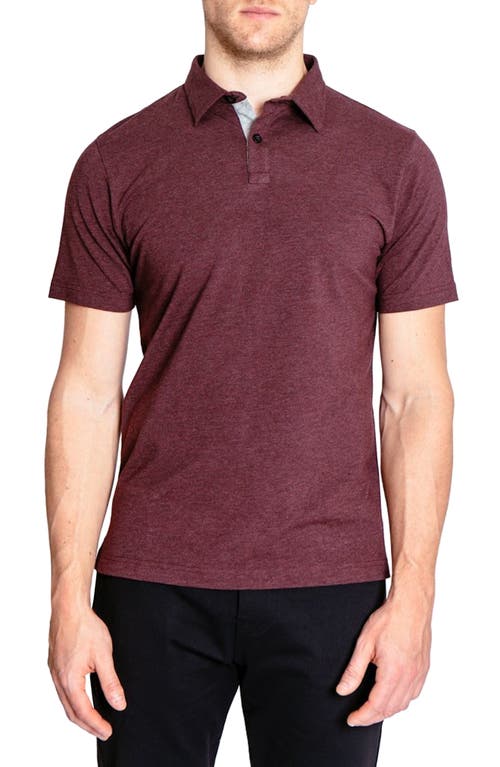 Go-To Athletic Fit Performance Polo in Heather Burgundy