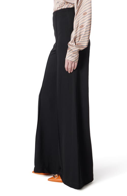 Dee Ocleppo Smooth Stretch Twill Pull-on Wide Leg Pants In Black