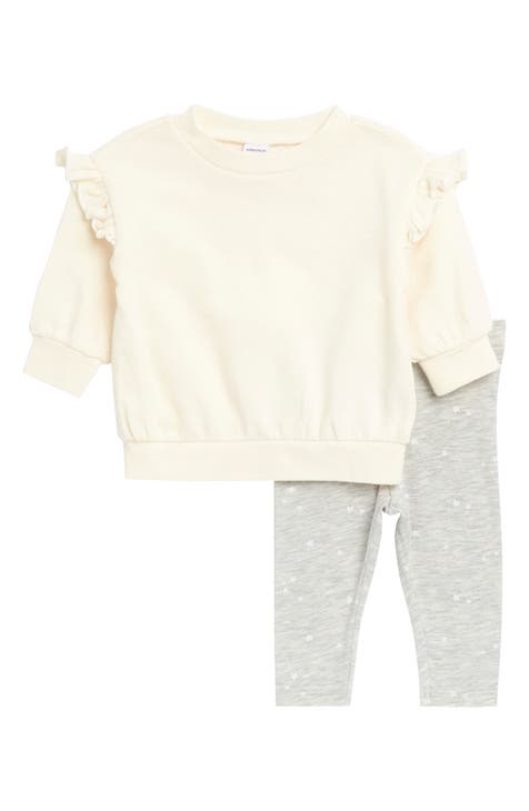 Resort Ruffle Cotton Sweatshirt & Cotton Blend Leggings Set (Baby)