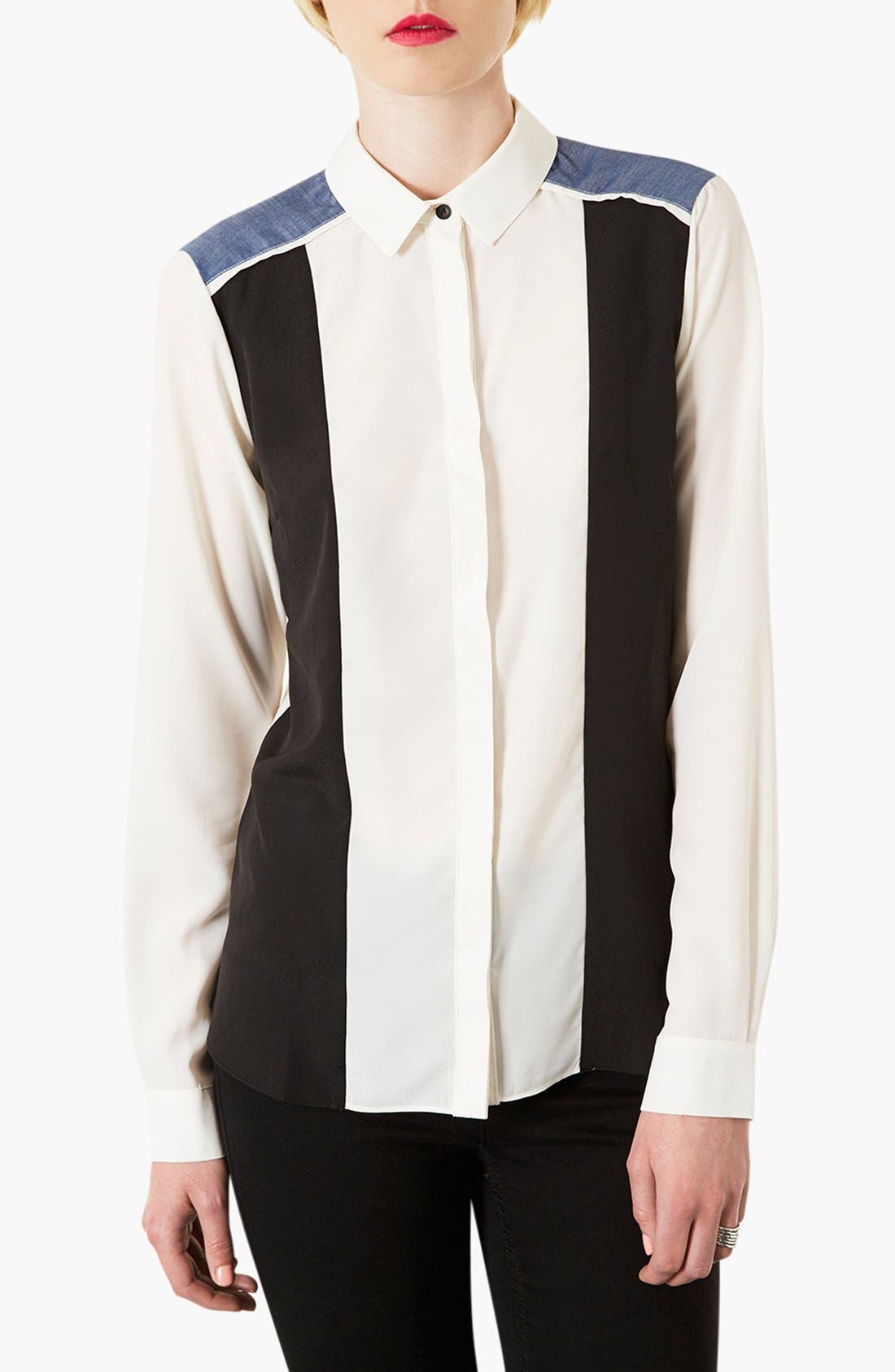 topshop mixed plaid oversized shirt