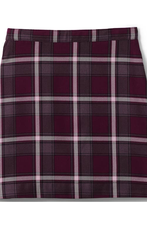 Shop Lands' End School Uniform Girls Plus Plaid A-line Skirt Below The Knee In Burgundy/gray Plaid