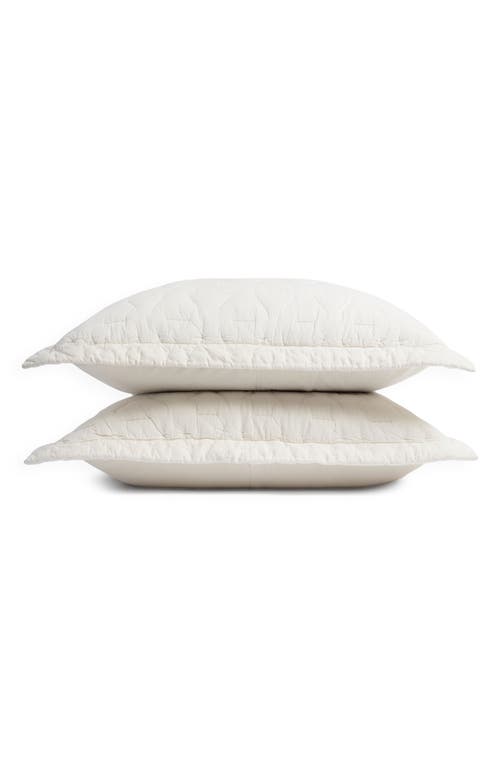 Shop Parachute Soft Stitch Set Of 2 Organic Cotton Pillow Shams In Cream