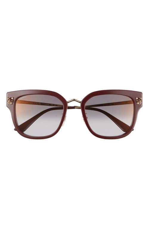 Shop Cartier 55mm Gradient Round Sunglasses In Burgundy