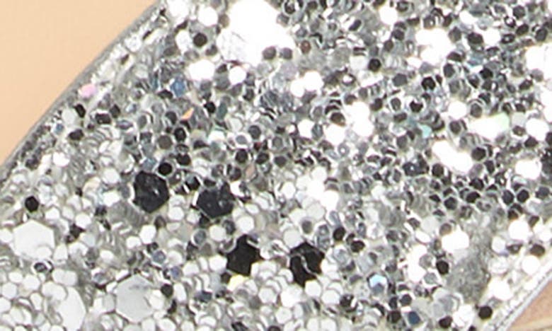 Jewel Badgley Mischka Cook Block Heel Glitter Sandal In Silver Leather