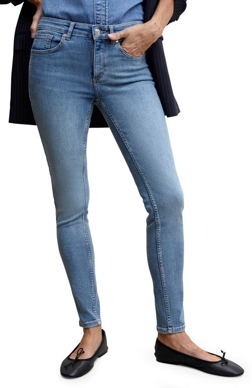 MANGO Low Rise Skinny Jeans Open Blue at Nordstrom,