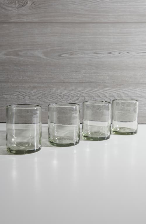 Verve Culture Set Of 4 Clear Handblown Glasses In Clear