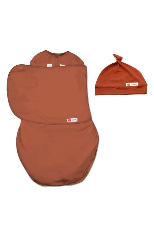 embé Starter 2-Way Swaddle & Hat Set in Burnt Orange at Nordstrom, Size 0-3 M