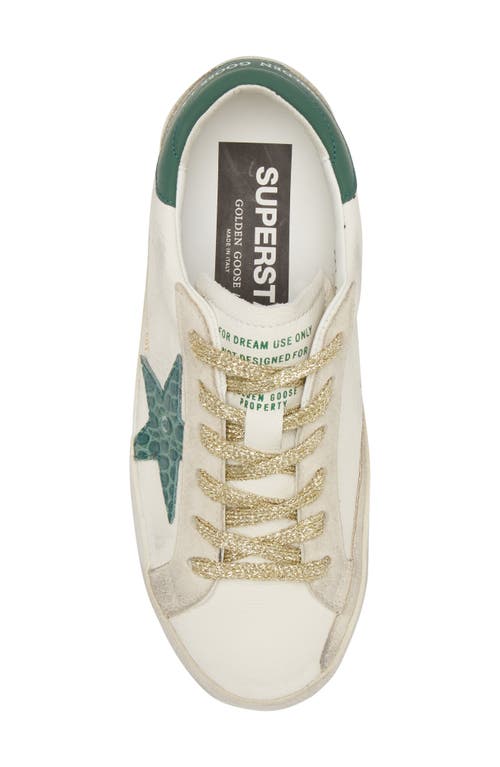Golden Goose Super-star Sneaker In White/dark Green