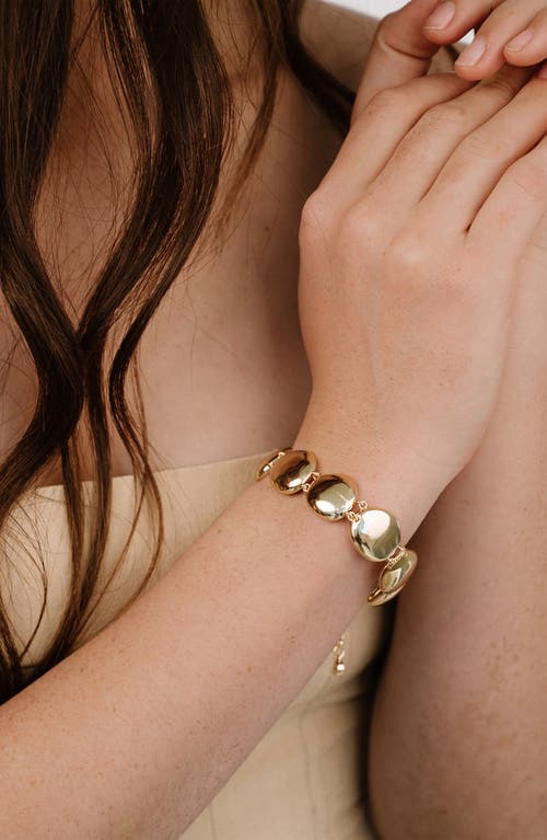 Shop Ettika Polished Pebble Bracelet In Gold