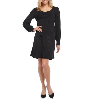 Karen Kane Sparkle Knit A-Line Dress, Black