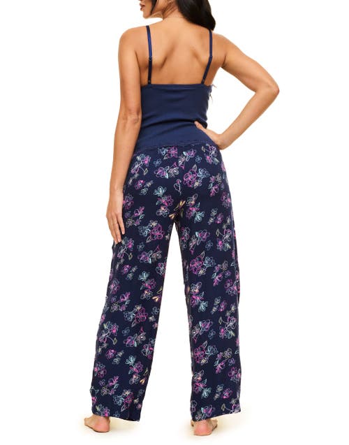 Adore Me Bryony Women's Pajama Cami & Pants Set In Ditsy Blue