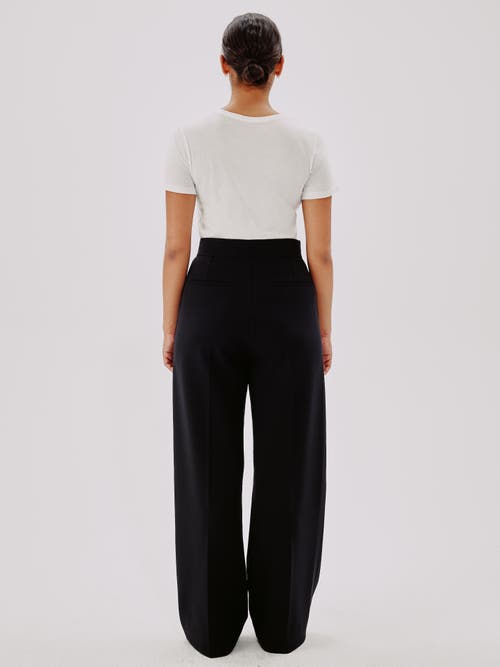Another Tomorrow Doppio Wide Leg Pant In Black