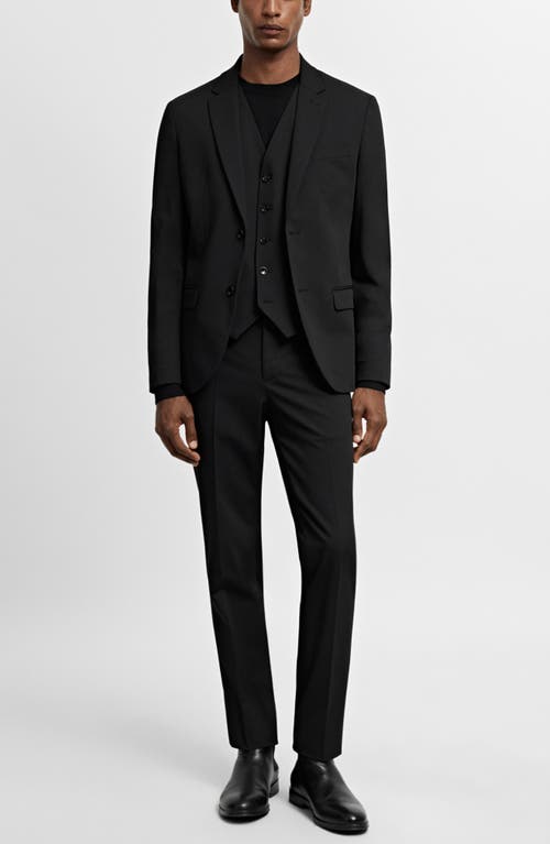 Mango Paris Superslim Fit Stretch Suit Vest In Black