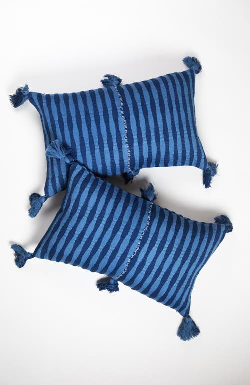 ARCHIVE NEW YORK ARCHIVE NEW YORK ANTIGUA NATURALLY DYED INDIGO STRIPED COTTON THROW PILLOW 