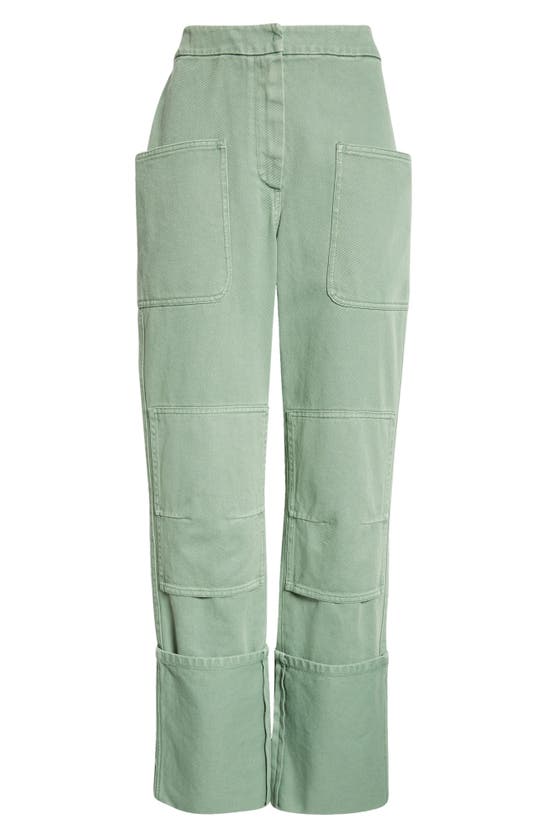 Shop Max Mara Facella Cotton Drill Cargo Pants In Sage Green