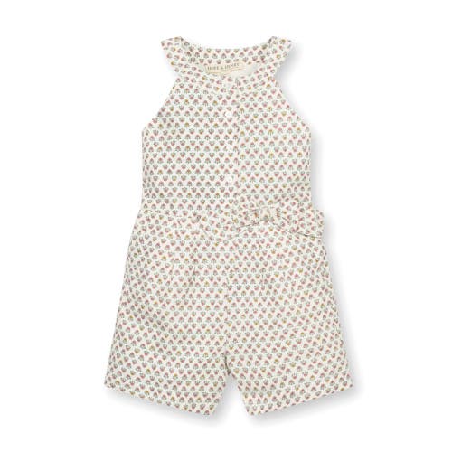 Shop Hope & Henry Girls' Halter Button Front Linen Romper, Toddler In Provence Mini Floral