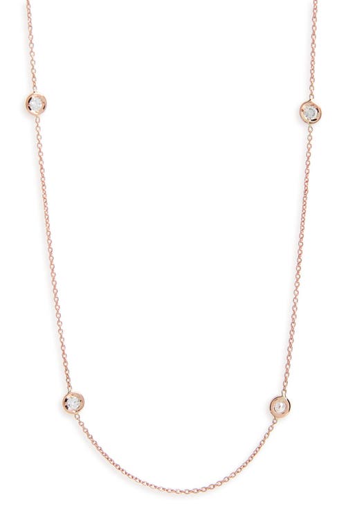 Roberto Coin 5-Station Diamond Necklace in Rose Gold at Nordstrom, Size 16 In
