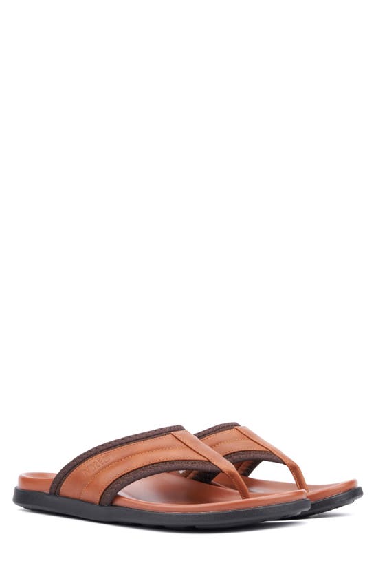 New York And Company Men's Maxx Flip-flop Sandals In Cognac