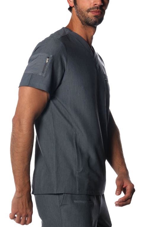 Members Only Manchester 3-pocket Scrub Top In Graphite