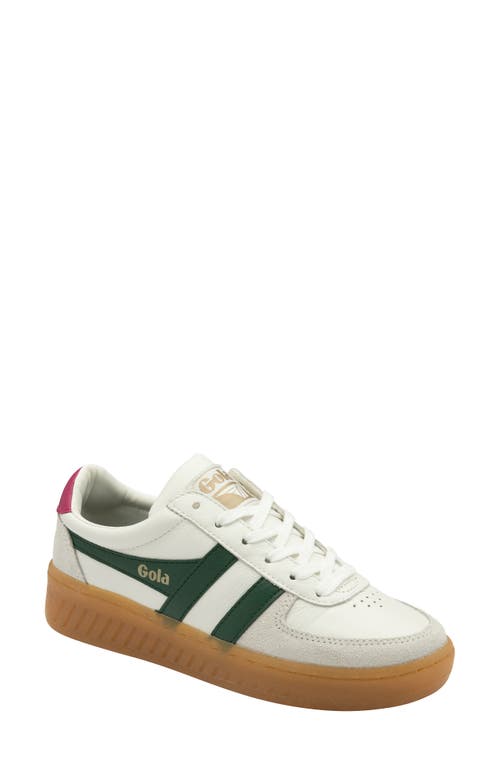 Gola Grandslam Elite Trainer In White/evergreen/fuchsia